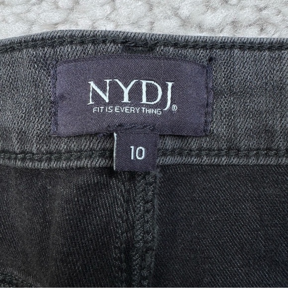 NYDJ High Rise Slim Bootcut Slim Bootcut Ankle Jeans. Gray Stretchy Zip Fly. 10 - Picture 4 of 12
